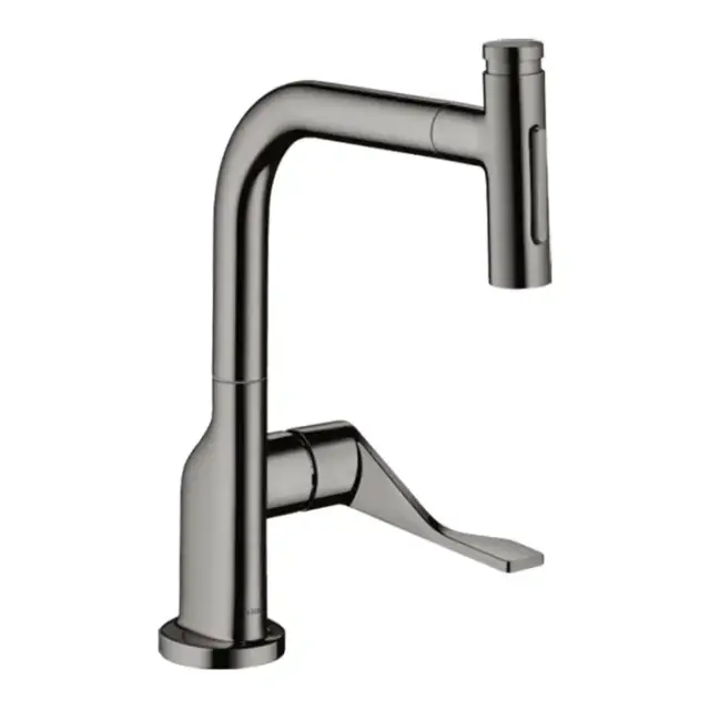 Axor Citterio Кухонный Смеситель 230, на 1 отв.,  с вытяжным изливом 2jet, цвет: полированный черный хром