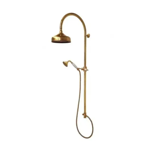 Gattoni PD Душевая колонка с верхним душем 200мм и ручной лейкой, цвет: бронза