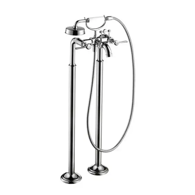Axor Montreux, Смеситель для ванны, с двумя рычаговыми рукоятками, напольный, внешняя часть, цвет: хром