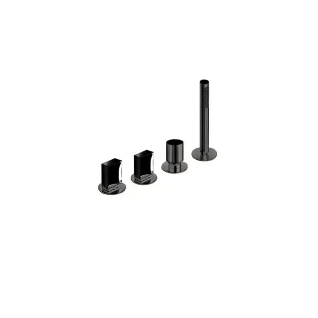 Fantini Venezia In Смеситель для ванны, набортный, 4 отв., без излива, цвет: Matt Gun Metal PVD
