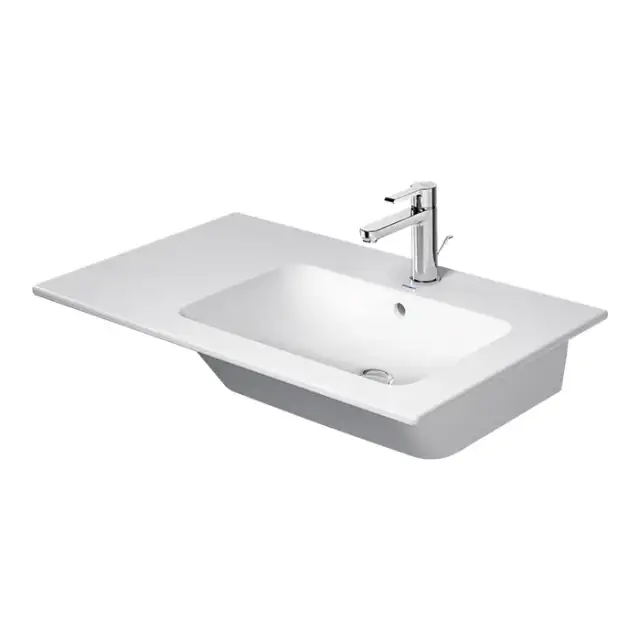Duravit ME by Starck Раковина подвесная 83х49см, 1 отв., с переливом, полка слева, цвет: белый