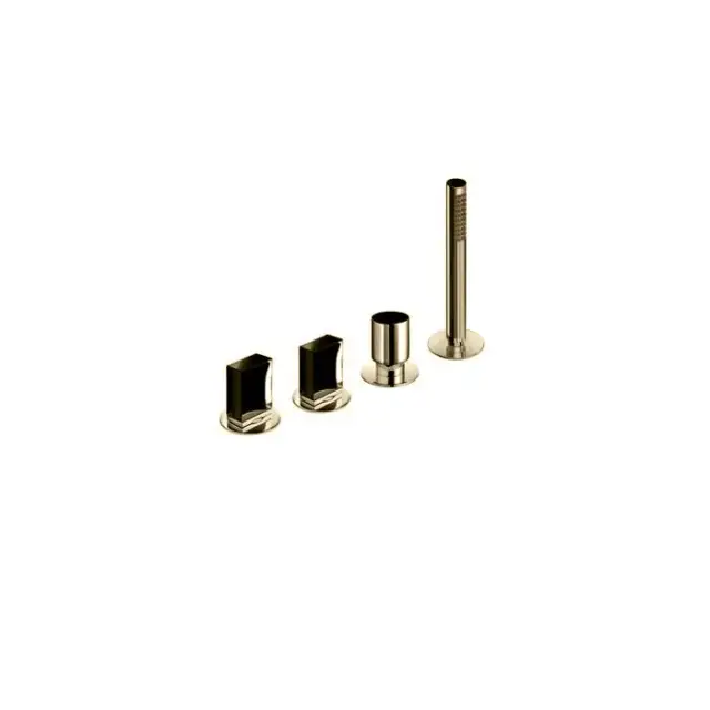 Fantini Venezia In Смеситель для ванны, набортный, 4 отв., без излива, цвет: Matt British Gold PVD