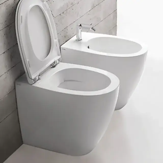 Globo 4ALL Унитаз приставной безободковый 54х36см, крепёж к полу в комплекте, цвет: белый