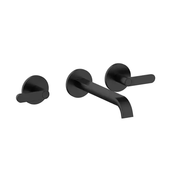 Fantini Icona Deco Смеситель для раковины, встраиваемый, на 3 отв, излив: 20см., (наружняя часть), цвет: черный матовый