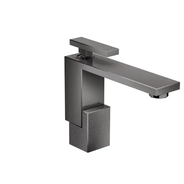 Axor Edge Смеситель для раковины, на 1 отв., с донным клапаном push/open, излив 160мм, алмазная огранка, цвет: черный