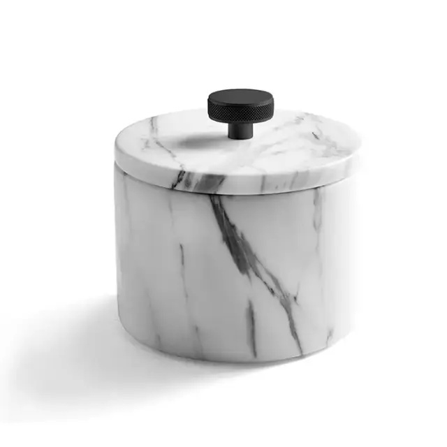 3SC Apuana 2.0 Баночка универсальная, D=8,5/h12 см, с крышкой, настольная, цвет: черный матовый