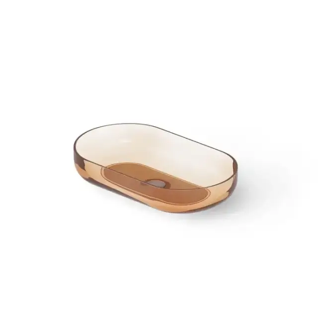 Dea Design Washbasins Раковина 58х34х12см., накладная, без отв., Glasstech, прозрачная смола, цвет: Sunset R1