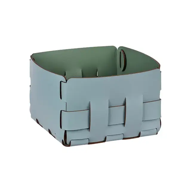 Colombo Adj Корзинка Mini Bottega, 19x19H13 см, цвет: небесный/эвкалипт