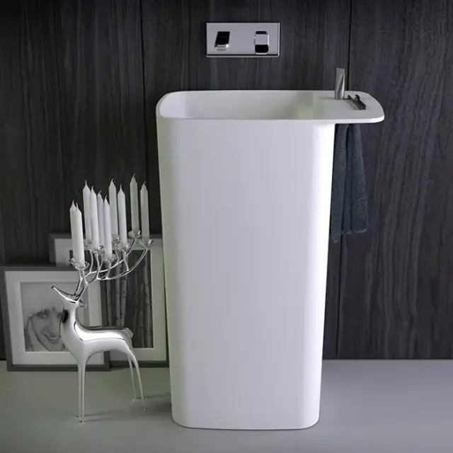 KNIEF Pride Раковина 67х43х90 см, без отв., отдельностоящая, выход в пол, цвет: белый матовый