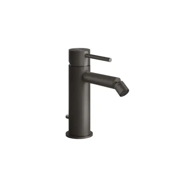 Gessi 316 Смеситель для биде на 1 отв. с донным клапаном, излив: 118мм, цвет: brushed black metal pvd