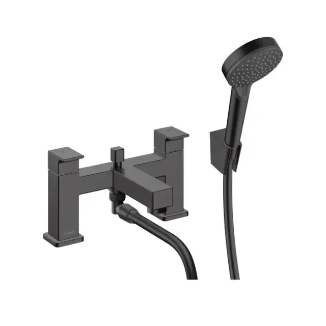 Hansgrohe Vernis Shap Смеситель на край ванны, на 2 отв, цвет: матовый черный