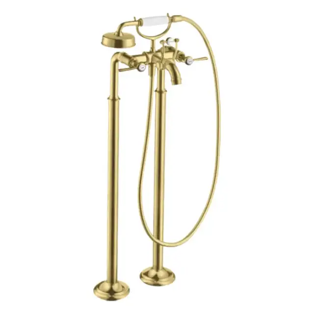 Axor Montreux Смеситель для ванны, напольный, с ручным душем, ручка: рычаг, цвет: шлифованная медь