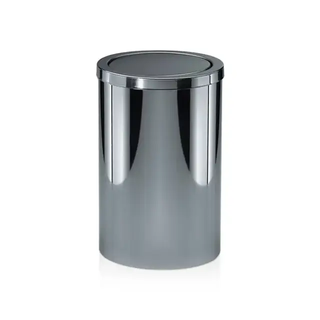 Decor Walther DW 124 Корзина для бумаги 20xh32см, с крышкой, напольная, цвет: сталь полированная