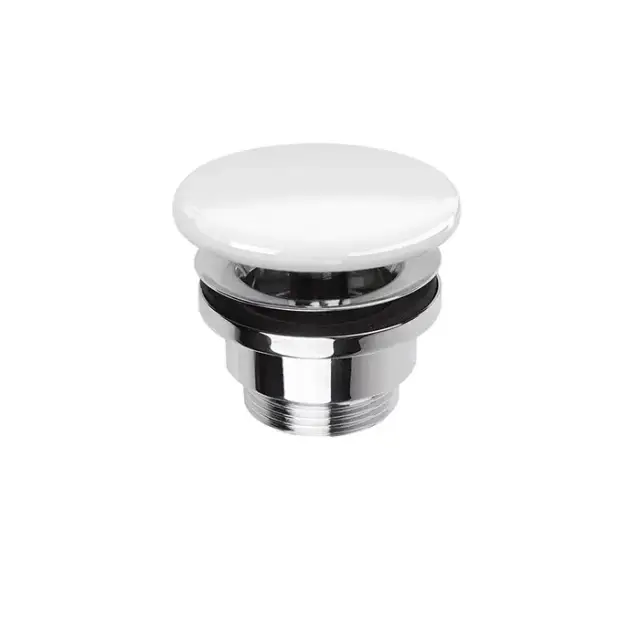 Simas Донный клапан, клик-клак, с керамической крышкой, цвет: белый глянцевый