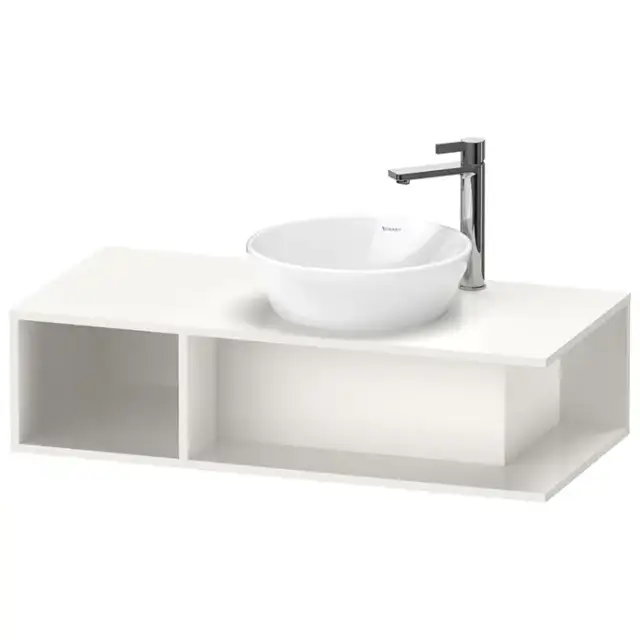 Duravit D-Neo Тумбочка подвесная компакт 100x48х26см., раковина, 1 открытое отделение на левой стороне, цвет: белый высокоглянцевый