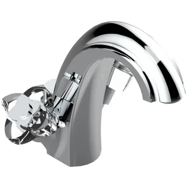 THG Pуtale de cristal clair Смеситель для раковины, 1 отв., цвет: хром/прозрачный хрусталь