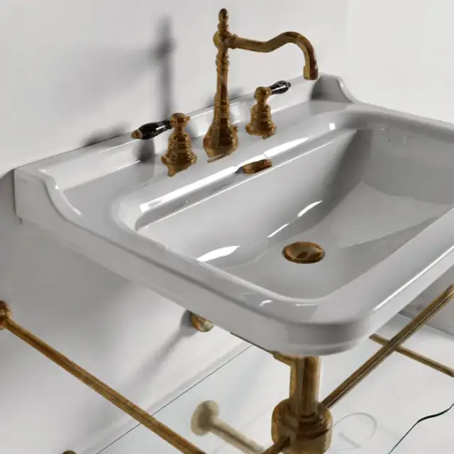 Kerasan Waldorf Консоль с раковиной 80х55см, на 1 отв., напольная, цвет консоли: bronzo (бронза)