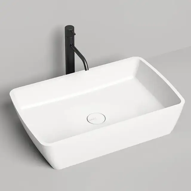 Salini Gloria Раковина накладная 65х40х14.5cм, без отв., без перелива, S-Stone, цвет: белый матовый