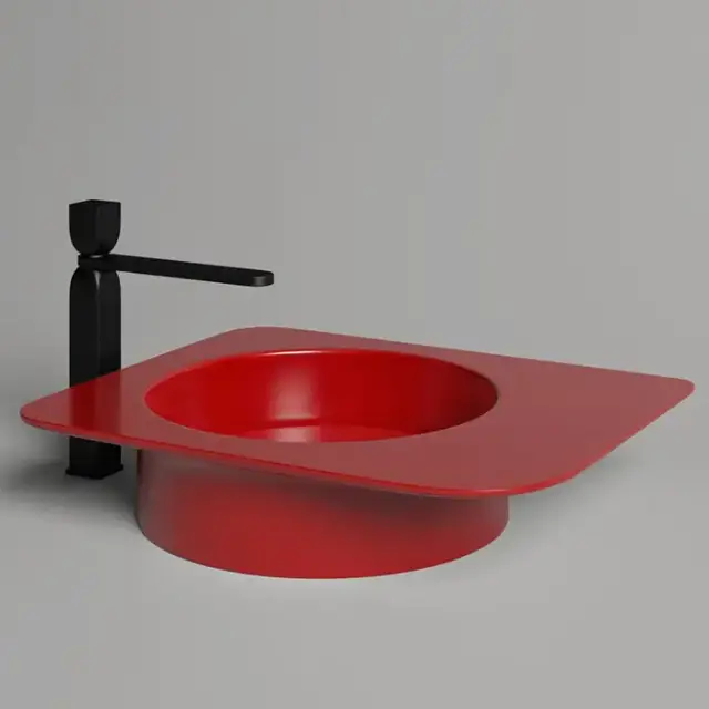 Salini Ninfea Раковина накладная 54.5х44.7х12cм, без отв., без перелива, S-Stone, цвет: RAL3002 матовый