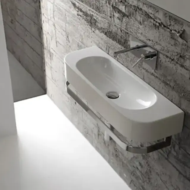 Globo Forty3 Раковина 70х27 см, без отв., без перелива, с креплением, цвет: белый