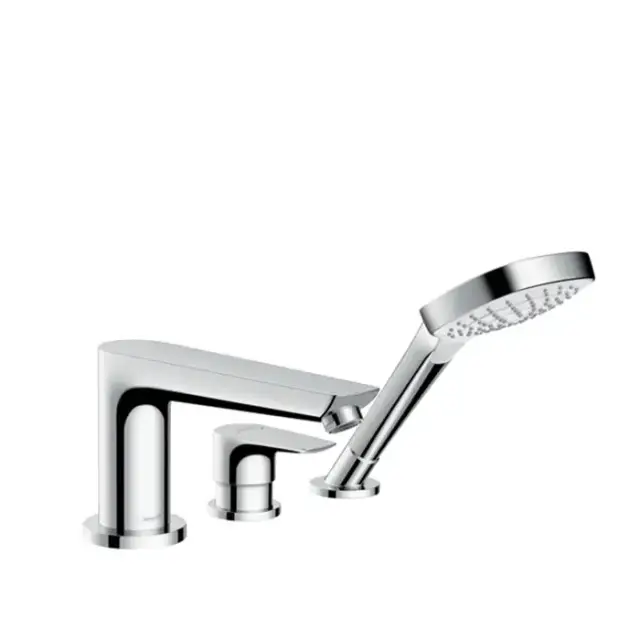 Hansgrohe Talis E Смеситель на край ванны, на 3 отв., с ручным душем, цвет: хром