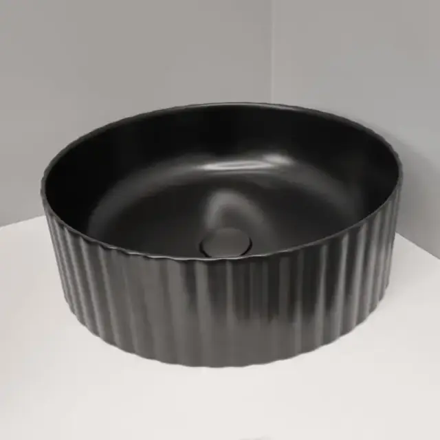 ArtCeram Millerighe Раковина накладная,Ø44,5хh14,5см, без отв под смеситель, без перелива, цвет: черный матовый
