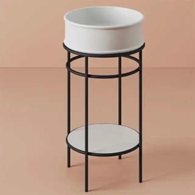 Artceram VOGUE Металическая структура Ø44хh72,5см с раковиной Atelier без отв. под смеситель, напольная, цвет: черный матовый/белый матовый