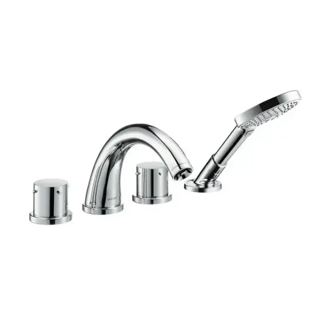 Axor Starck, Смеситель для ванны, на 4Axor Starck, отверстия, монтаж на плитку, внешняя часть, цвет: хром
