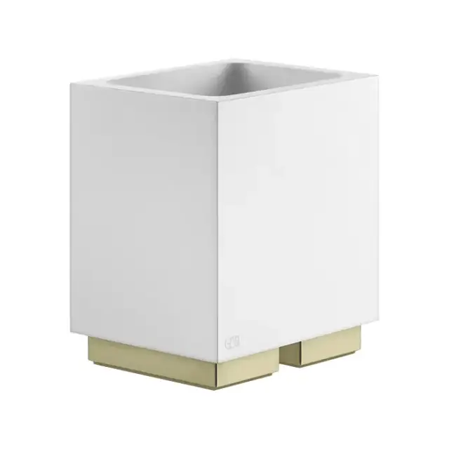 Gessi Inverso Accessories Стакан настольный, цвет: белый/Brass Brushed PVD