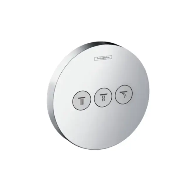 Hansgrohe Ecostat Select Запорный вентиль, с переключателем на 3 потока, внешняя часть, цвет: хром
