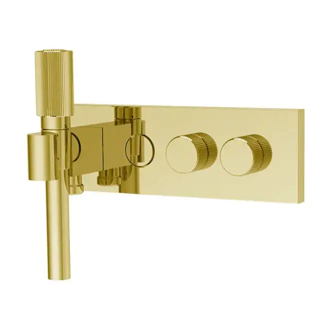 Fima Carlo Frattini Switch ON Смеситель для душа, встраиваемый, с ручным душем и переключателем на 2 выхода, цвет: золото