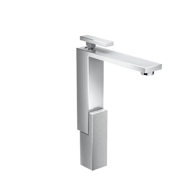 Axor Edge Смеситель для раковины, на 1 отв., с донным клапаном push/open, излив 180мм, алмазная огранка, цвет: хром