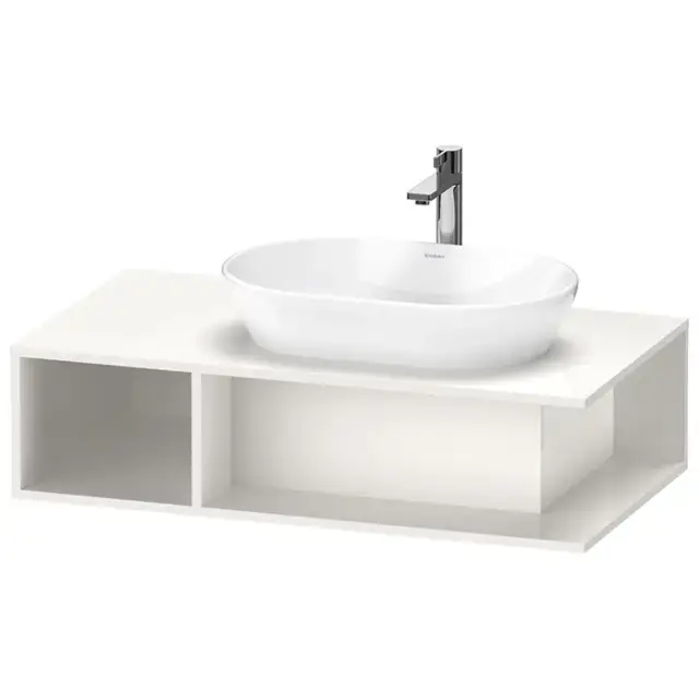 Duravit D-Neo Тумбочка подвесная компакт 100x55х26 см., раковина, 1 открытое отделение на левой стороне, цвет: белый высокоглянцевый