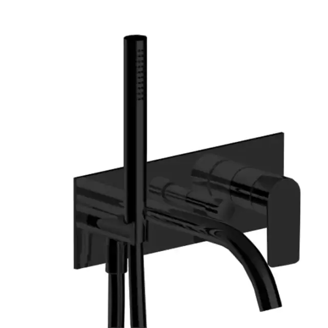 Fantini Myo Смеситель для ванны встраиваемый с ручным душем, цвет: черный матовый