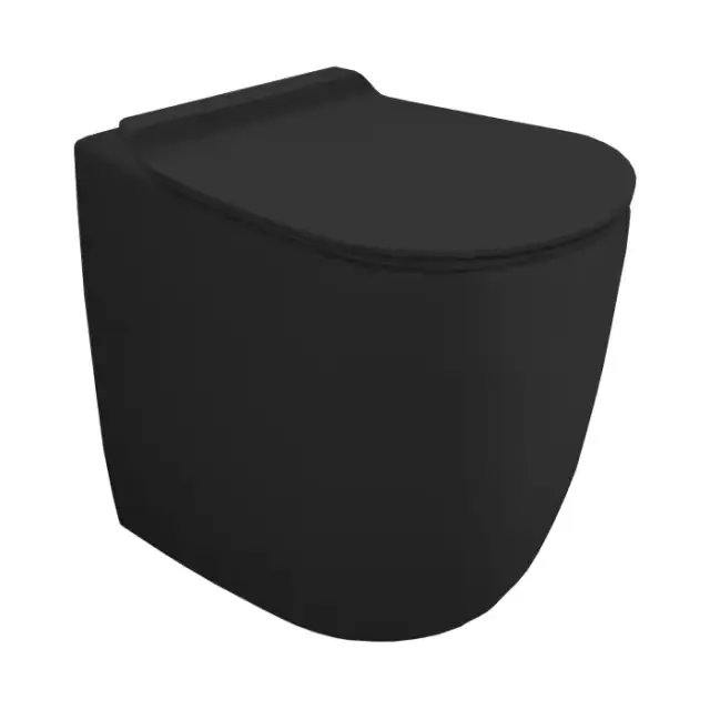 Simas Vignoni Унитаз приставной 56х36.5х50см., безободковый, цвет: черный матовый
