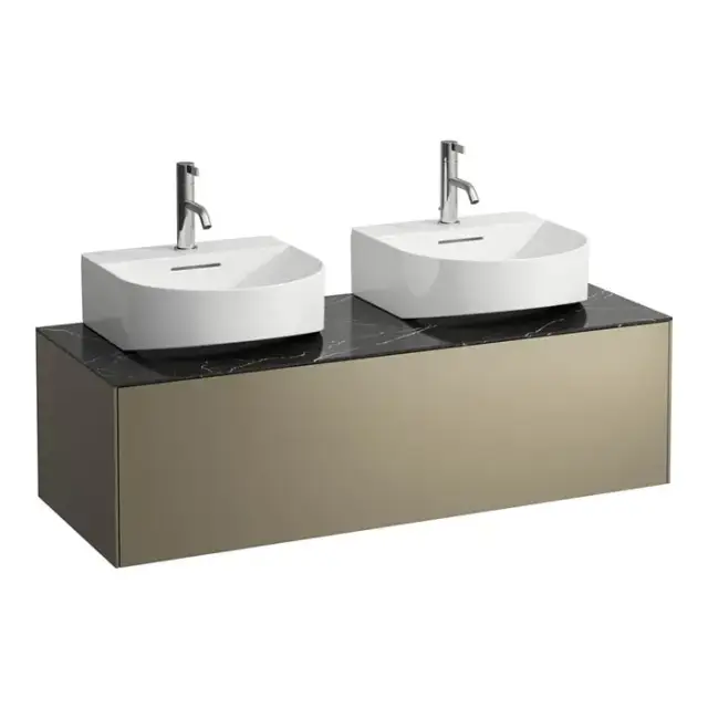 Laufen Sonar Тумба и раковина 117.7х45.5х34cм с 1 отв. под смеситель, цвет: титан/черный мрамор