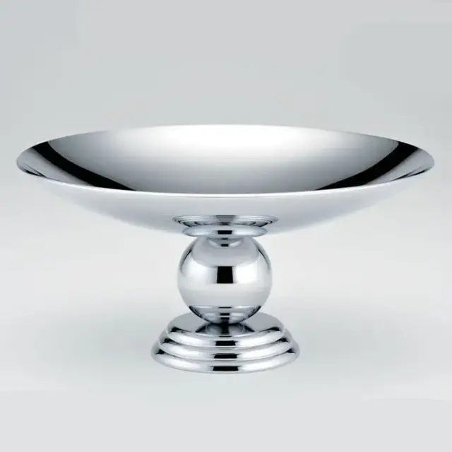 THG Marquise porcelaine blanche Мыльница металлическая, ø15см., настольная, цвет: хром/платина/белый фарфор