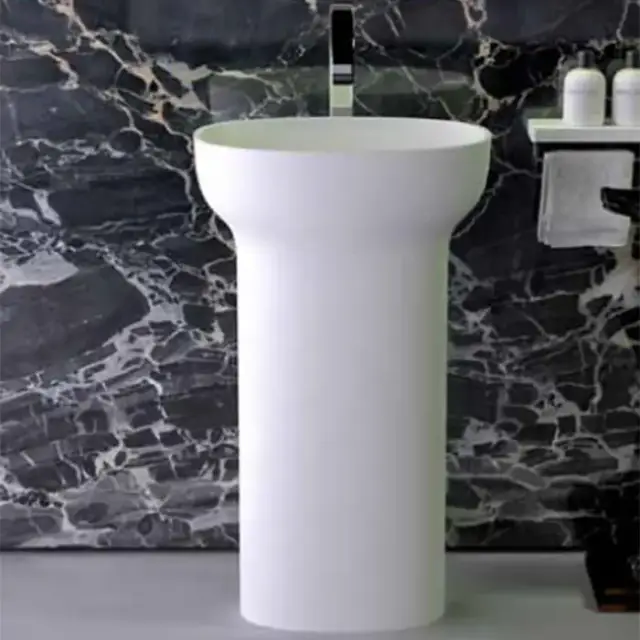 KNIEF Prime Раковина 53х35х90 см, без отв., отдельностоящая, с выходом в пол, цвет: белый матовый