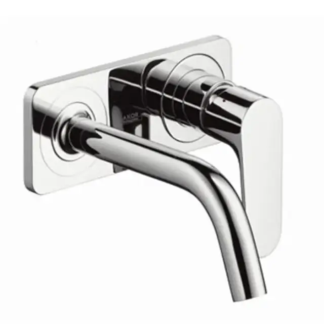 Axor Citterio M, Смеситель для раковины, однорычажный, с панелью и изливом 167 мм, настенный монтаж, СМ, внешняя часть, цвет: хром
