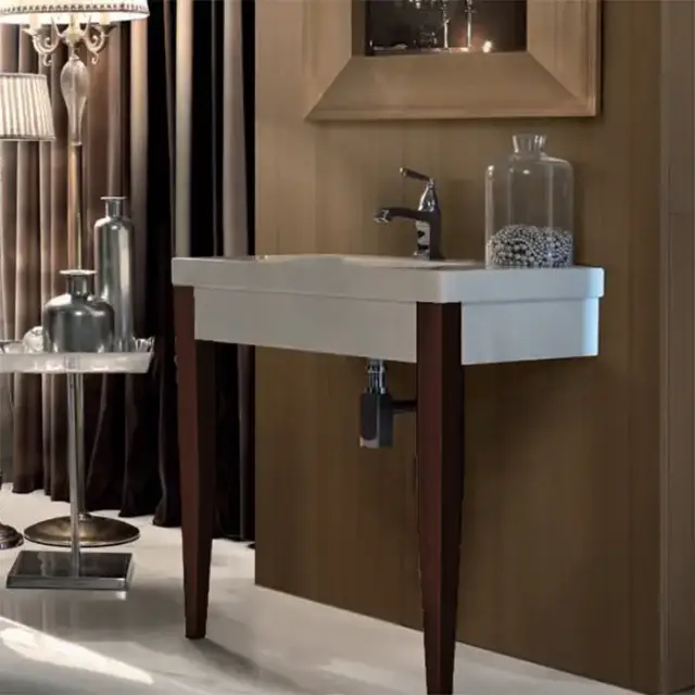 Kerasan Bentley Комплект мебели, (раковина без бортика), с ножками 80см, подвесной Цвет: темный ясень (заказ по запросу)