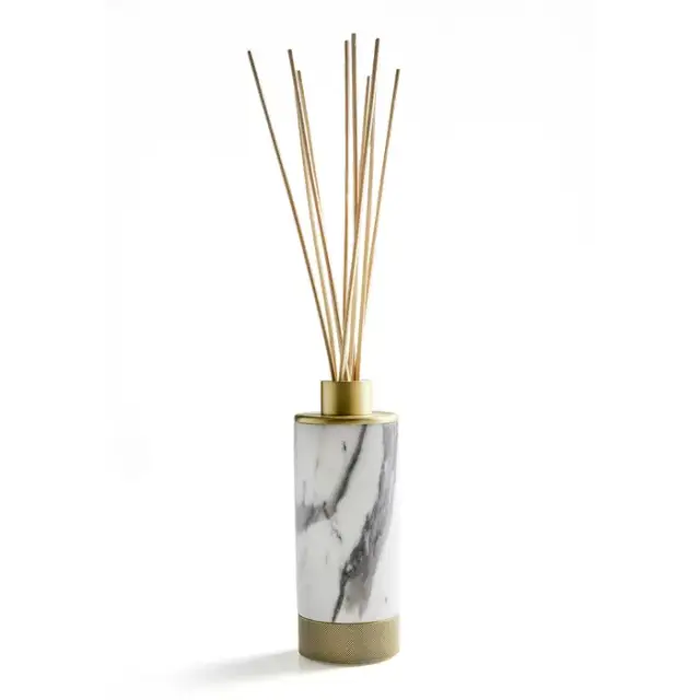 3SC Apuana 2.0 Ароматический диффузор настольный d6,5хh40 см, цвет: мрамор White Statuario/золото матовое