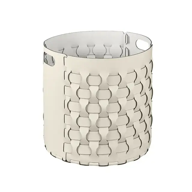 Colombo Adj Круглая корзина Dubai D40хH40см., напольная, цвет: панна котта/белый