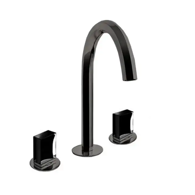 Fantini Venezia Смеситель для раковины, на 3 отв., излив: 17.5см., без ручек, цвет: Matt Gun Metal PVD