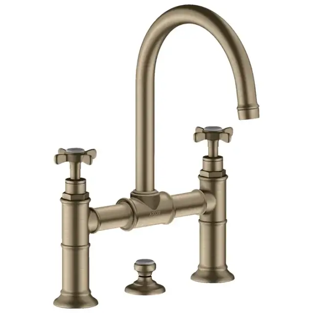 Axor Montreux, Смеситель для раковины 220,с двумя рукоятками, с донным клапаном,  цвет: никель шлифованный