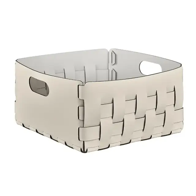 ADJ Корзинка Bottega, 35x35xH20 см., цвет: панна котта/белый