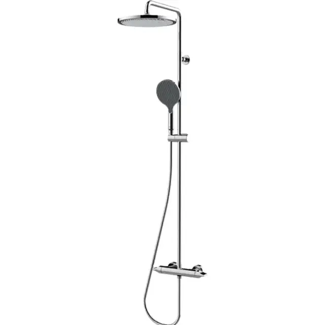 Bossini Apice Стойка для душа с однорычажным смесителем, верхним душем Ø280 мм., ручным душем и шлангом 1500 мм., цвет: белый матовый