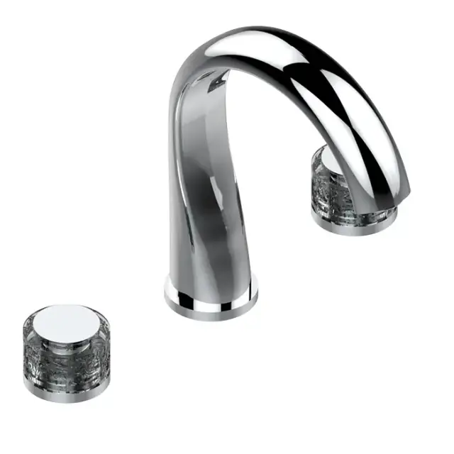 THG Paradise Смеситель для ванны, 3 отв., цвет: хром/хрусталь