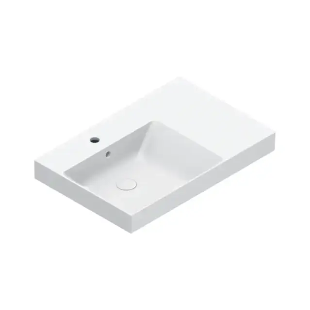 Catalano Zero Раковина 75x50см чаша слева, с 1 отв., цвет: белый глянцевый