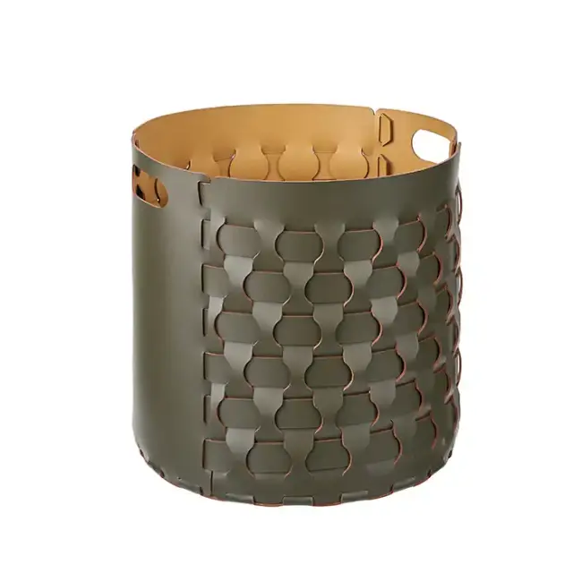 Colombo Adj Круглая корзина Dubai D40хH40см., напольная, цвет: оливковый/горчичный