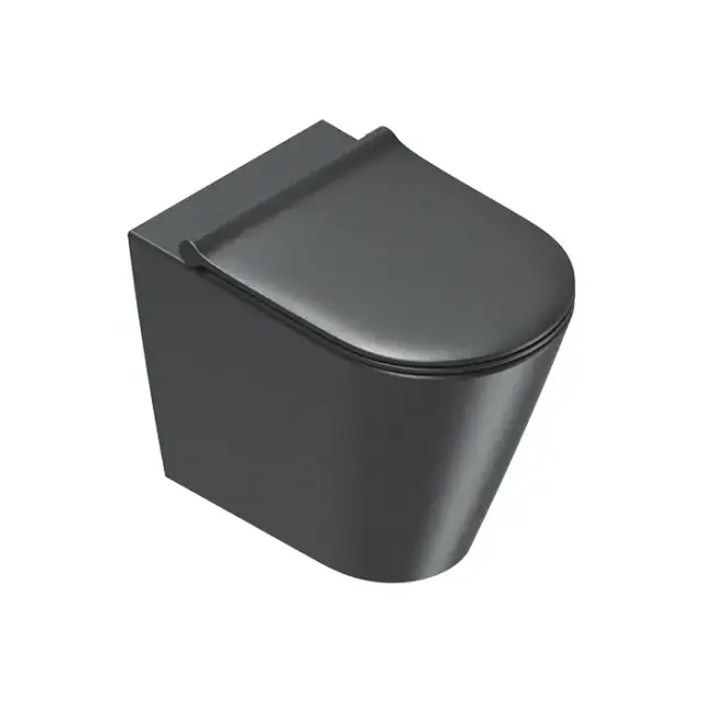 Catalano Zero Унитаз напольный 55x35см, безободковый, смыв Tornado, покрытие Twinglaze+, цвет: черный матовый